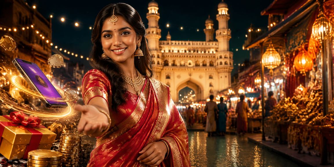 Mobile payment and signup in Hyderabad with festive ambiance